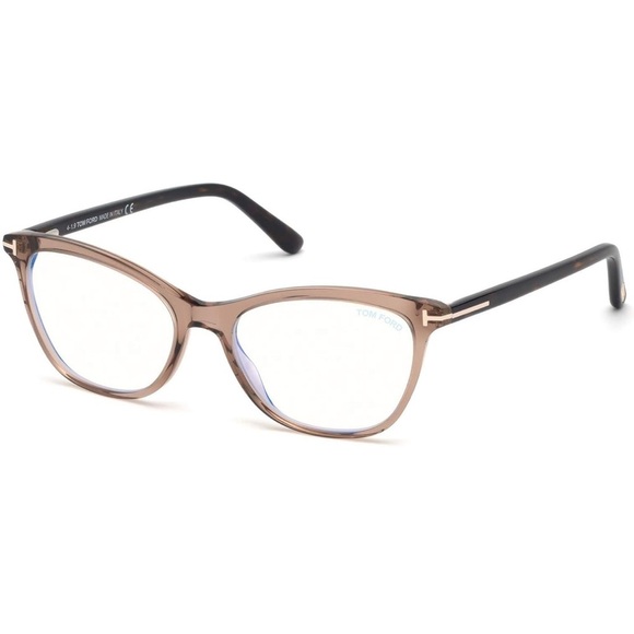 Tom Ford Accessories - Tom Ford Glasses FT 5636 -B 045 Shiny Transp. Brown, Dark Havana, Rose Gold